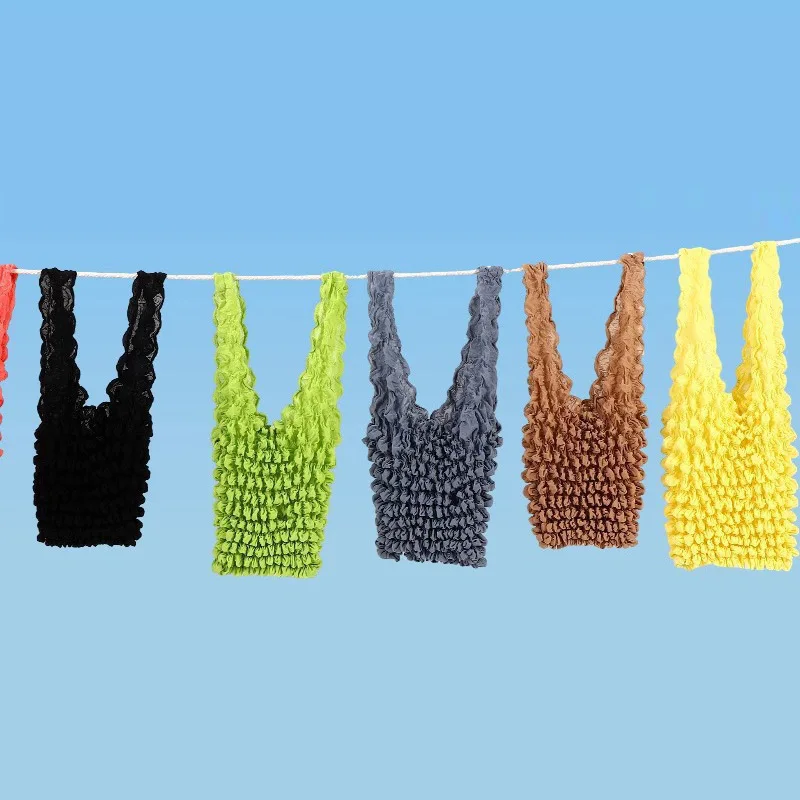 2026 Elastische Magische Einkaufstaschen Großvolumige Ausziehbare Wiederverwendbare Handtaschen Aufbewahrungstaschen Faltbare Tragbare Markt-Einkaufstaschen