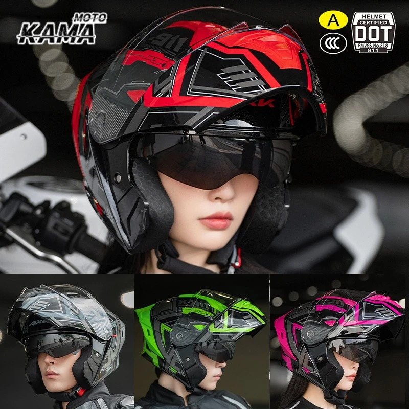 

Off-road Motorcycle Helmet ECE Dot Certified Motocross Helmets Anti-fog Double Lens Capacete Casco Moto Casque