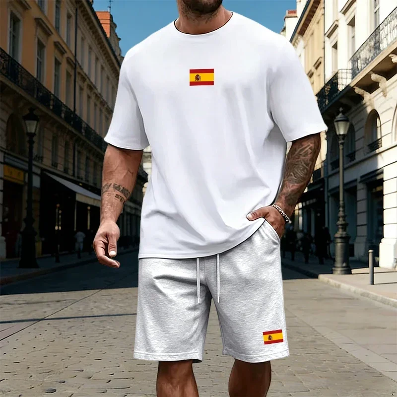 

Mens T-Shirt Tracksuit Summer Casual Jogging Sportswear Run Sports Adult Clothing Daily Training Short Sleeves Shorts 2 Pcs Set