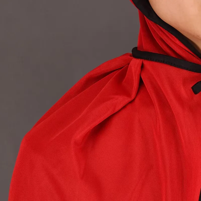 Capa de vampiro reversível para col montant pour enfants e adultos, noir et rouge, Fantasia de festa de Halloween