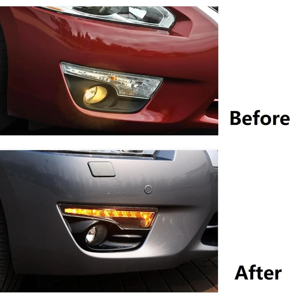 

НОВЫЙ-белый светодиодный дневный ходовой фонарь DRL в сборе для Nissan Teana Altima 2013-2015, включая синие низко-янтарные указатели поворота