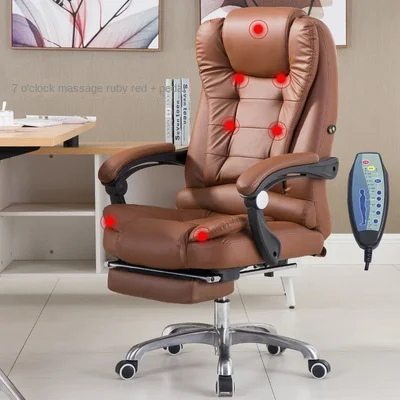 #*Thick Cushioned PU Leather High Back Executive Office Chair with tilt swivel, massage function for manager office daily work