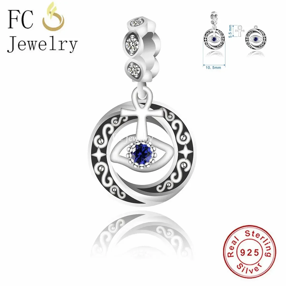 

Fit Original Pan Charm Bracelet 925 Silver Egyptian Eye of Horus Ankh Cross Bead For Making Women Mother Berloque 2024