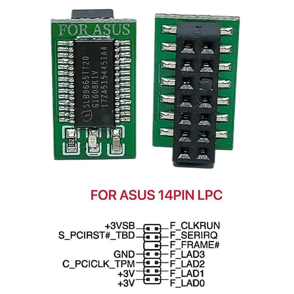 Tpm Module 12 14 18 20 Pin LPC For ASUS MSI GIGABYTE ASRock Encryption Security Module Remote Card TPM 2.0 Module Board - view 2