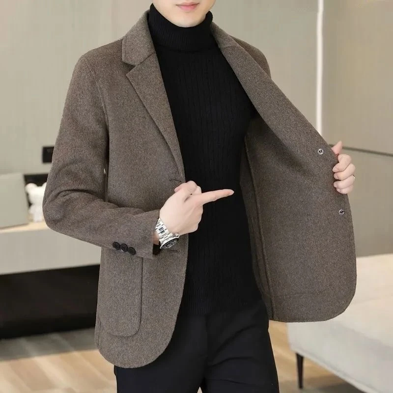 Men\'s Suit Jackets Thin Single Breasted Coat Slim Fit Male Tweed Blazer New In Original Elegant Classic Vintage Menswear Casual