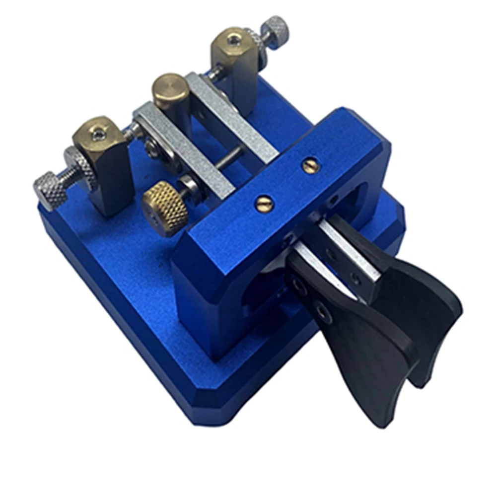 รหัสมอร์ส Double Paddle กุญแจอัตโนมัติคลื่นสั้น CW เครื่องส่งสัญญาณอุปกรณ์เสริม HAM (สีน้ําเงิน)