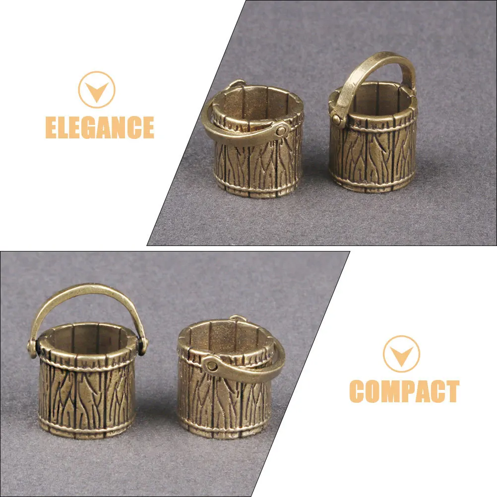 خمر دلو صغير ديكور النحاس الحرفية المنزل سطح المكتب الجدول محور غرفة الطعام مكتب ديكور احتفالي هدية الفن