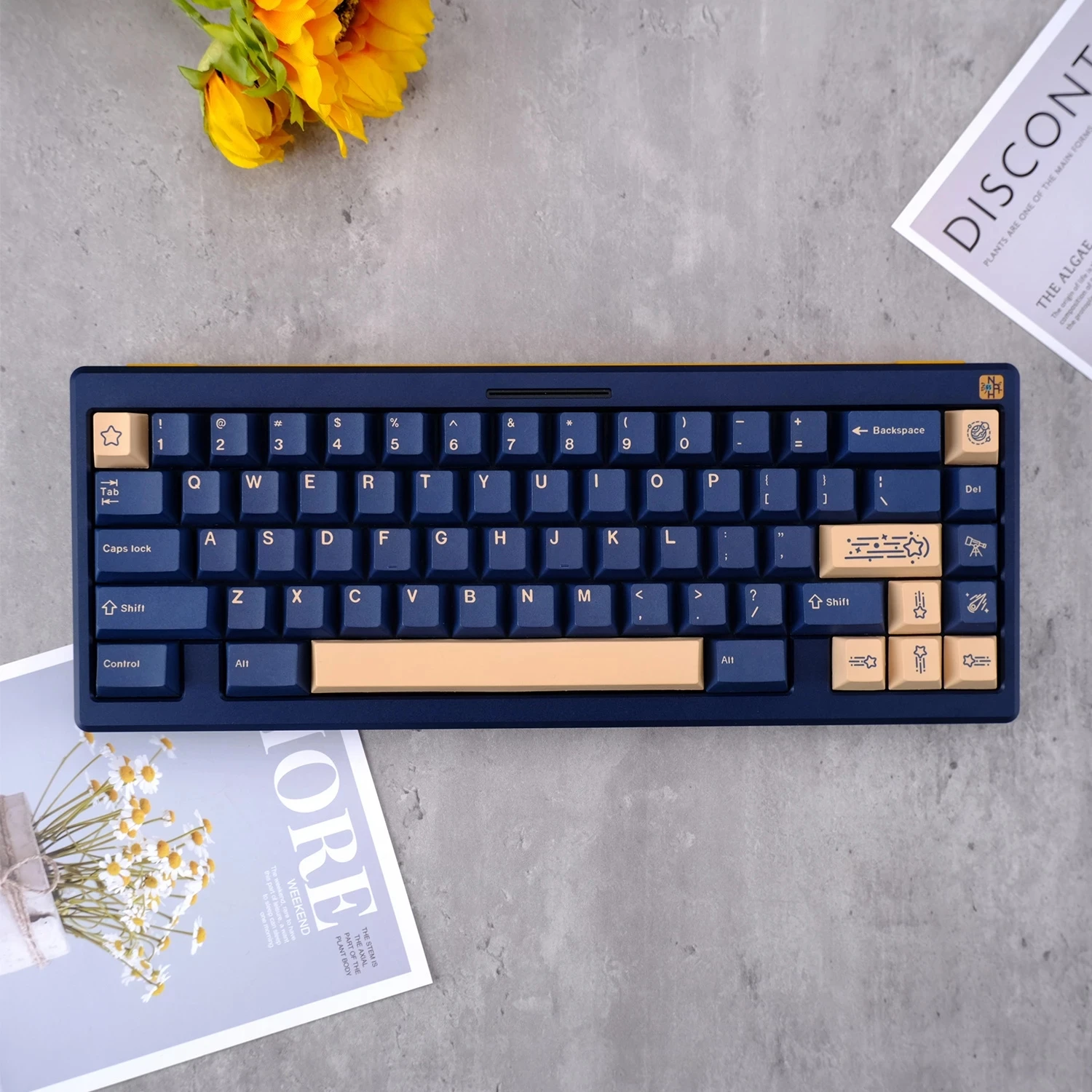 Imagem -03 - Chaves Conjunto Gmk Stargaze Keycaps Pbt Tintura Sublimação Chave Tampões Cherry Perfil Keycap com 7u Spacebar 1.75u 2u Shift 133