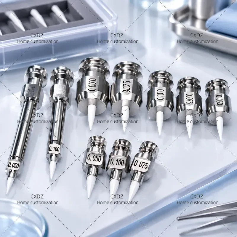 Ceramic High Precision Dispensing Needle Double Threaded M3.5 Screw Tooth Split Needle Micro Porous Needle for Industrial Use