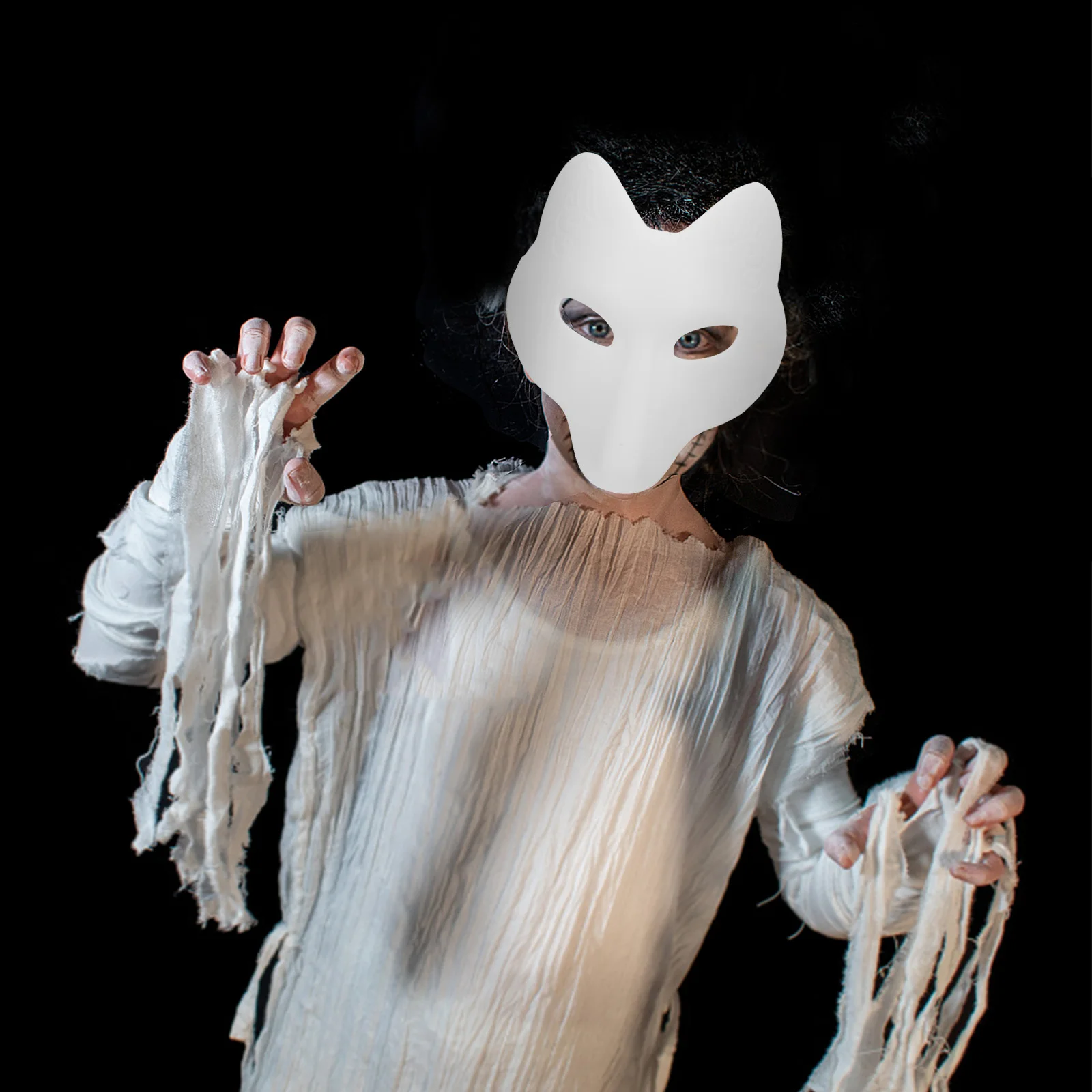 

White Fox Mask Blank Paintable Lightweight EcoFriendly Materials OneSize Fits Most Perfect For Parties Events Masquerade Cosplay