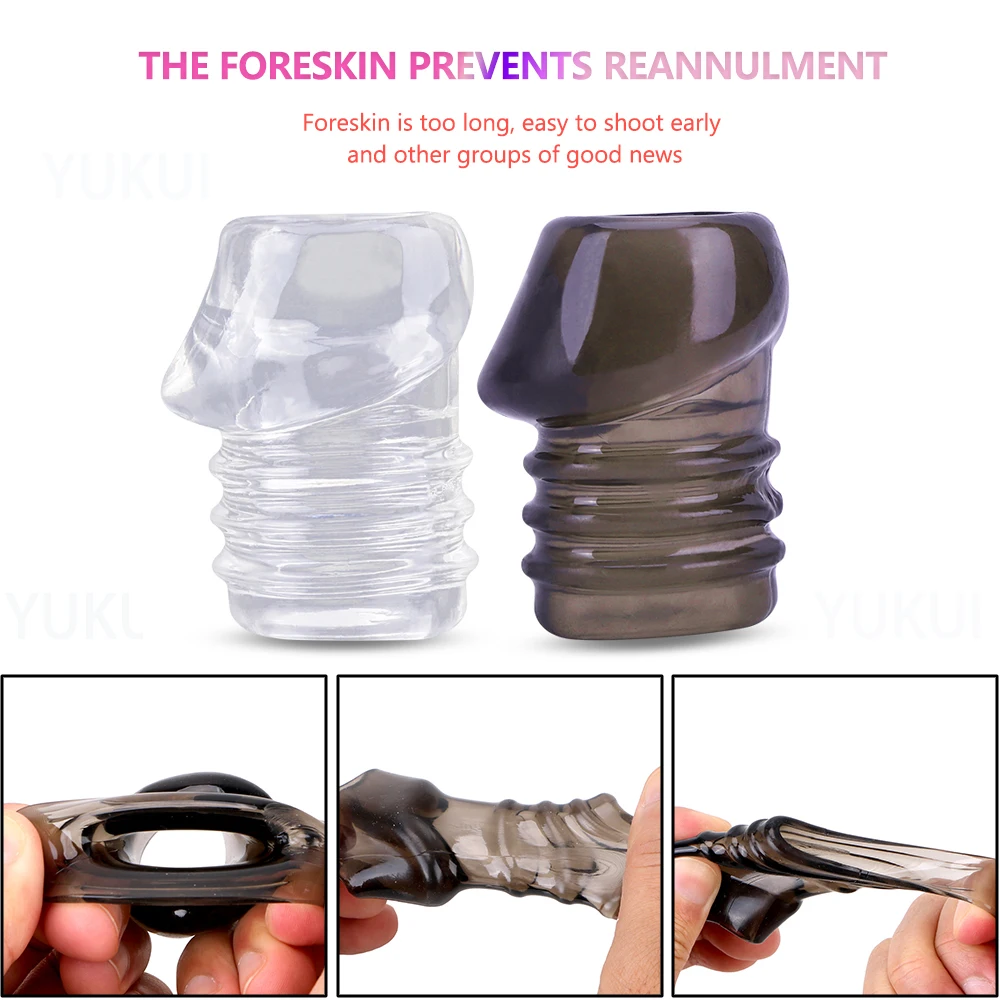 

Transparent Silicone Penis Ring Male Foreskin Resistance Complex Ring Corrector Delay Ejaculation Cock Rings Sex Toys for Men