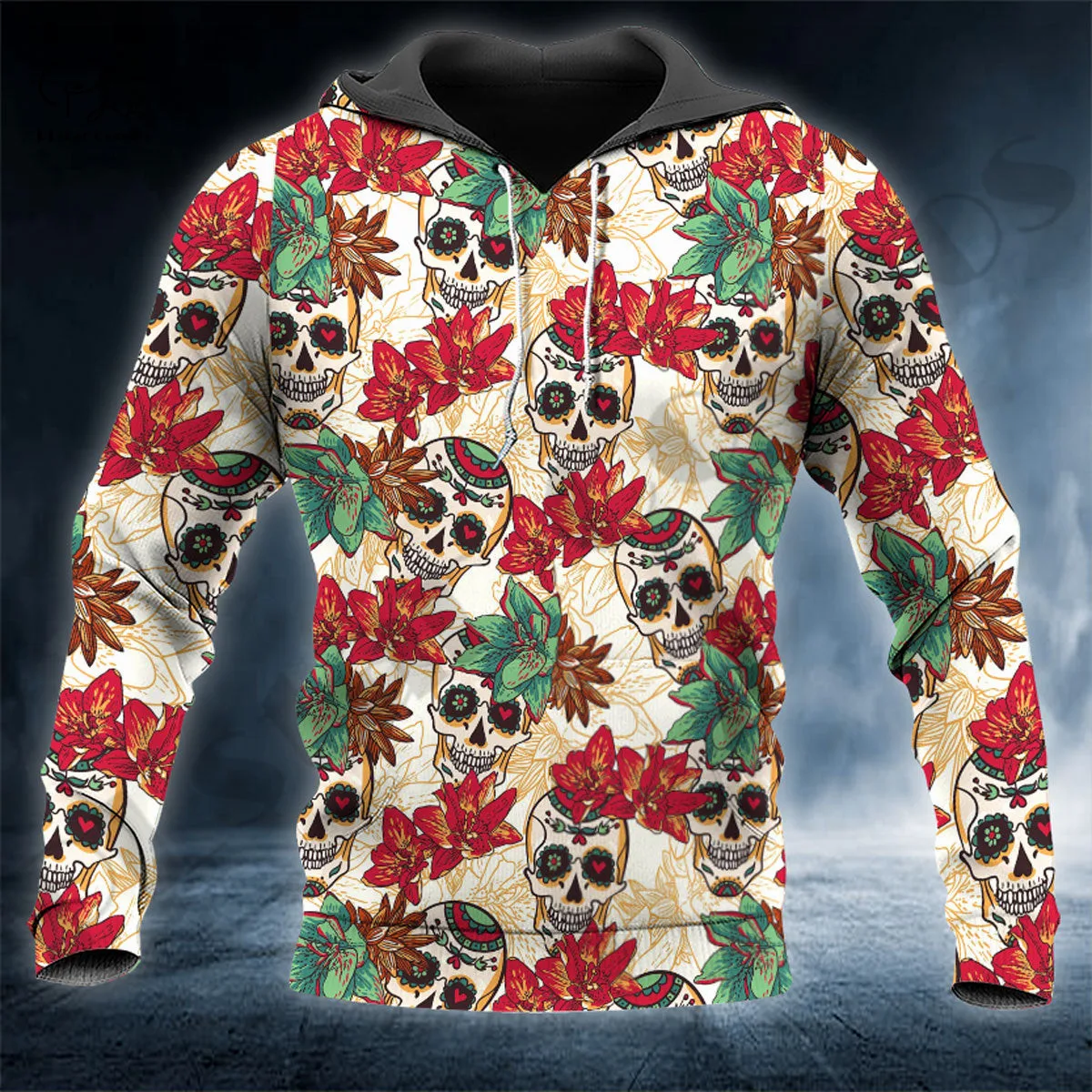 

PLstar Cosmos Newest 3D Print Flowers N Mexican Sugar Skull Harajuku Streetwear Casual Unique Unisex Hoodies/Sweatshirt/Zip Q-1