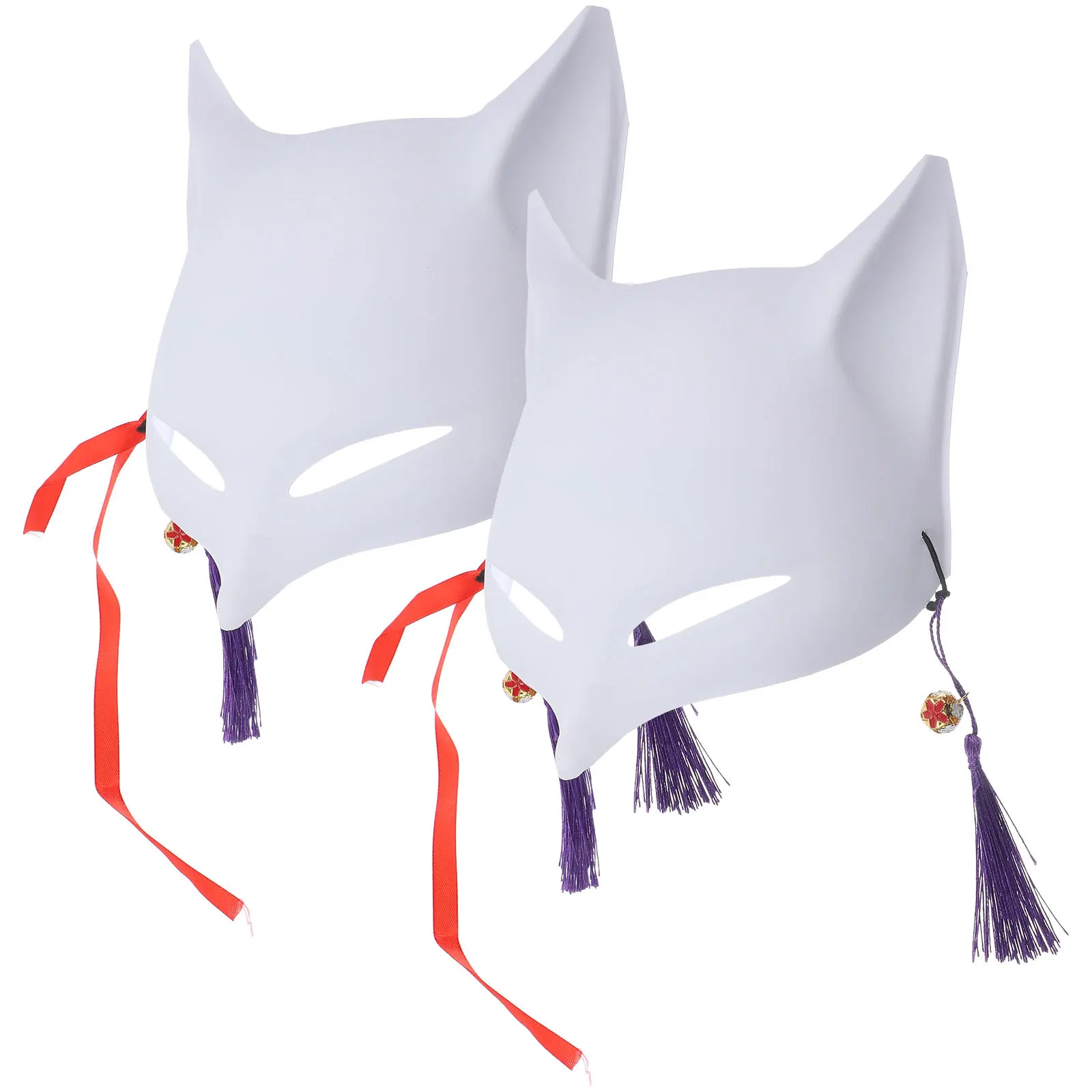 2 قطعة أقنعة بولي كلوريد الفينيل فارغة للرسم Craft بها بنفسك الحرفية الفراغات حفلة تنكرية الثعلب قناع هالوين أقنعة تأثيري الكبار النساء #2