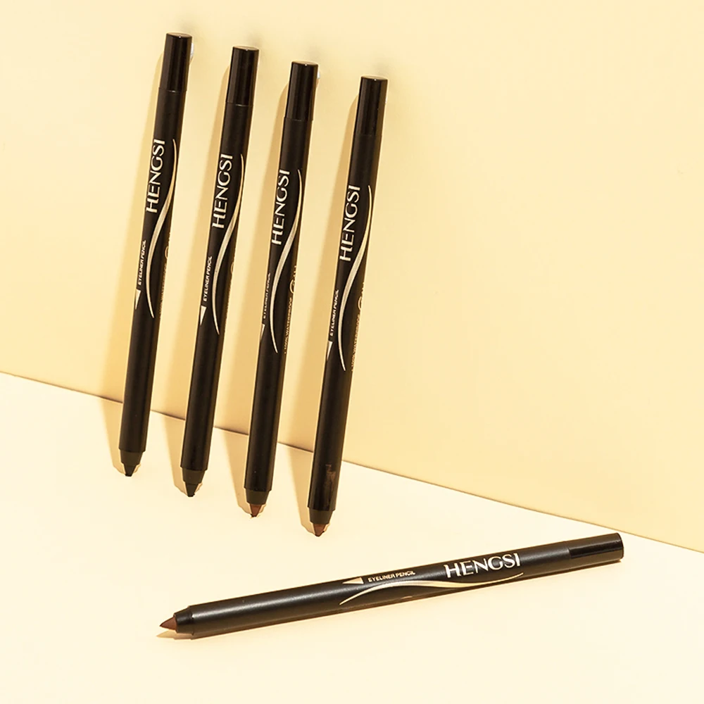5 قطعة/2 قطعة قلم جل تحديد العيون المتين من HENGSI - مقاوم للماء، غير تلطخ وغير يتلاشى - قلم تحديد عيون بلون طبيعي