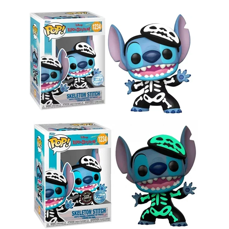 Funko Pop Disney Lilo&stitch Esqueleto Stitch 1234 #   Colección de figuras de acción de vinilo, juguetes modelo de edición limitada para regalos de cumpleaños
