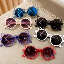2022 Kids Sunglasses Girls Cartoon Cat Ear Children Glasses Boys Baby Sun Glasses Cute Eyewear Shades Driver Goggles Protection
