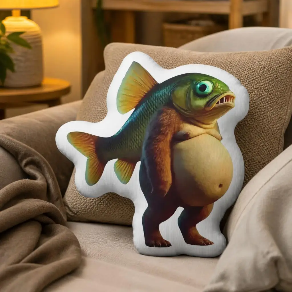 Trippi Troppi Italian Brainrot Shaped Plush Pillow Fish Gorilla Meme Cushion Stuffed Throw Pillow Sofa Home Decor Gift Idea