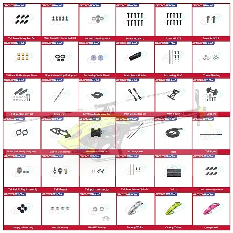 GOOSKY RS4 Helikopter Yedek Parçaları Ana Rotor Tutucu RS4 Helikopter için Karbon Ana Çerçeve Ana Şaft.
