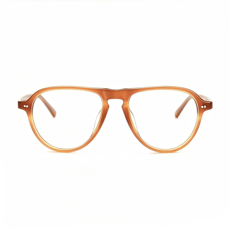 Depp Acetate Eyeglasses Pilot Frame Vintage Optical for Prescription Glasses Lightwight Fullrim Eyewear Linen Crystal Black Tort