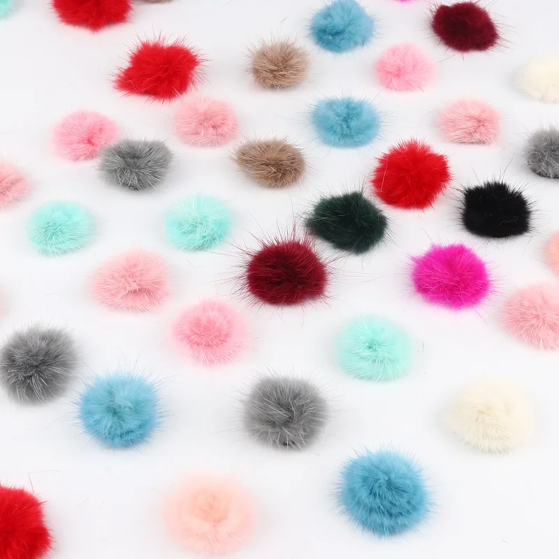 25mm fai da te Pompon imitazione pelliccia di visone palline Pompon 2.5cm visone capelli accessori di abbigliamento ornamenti palla abbigliamento