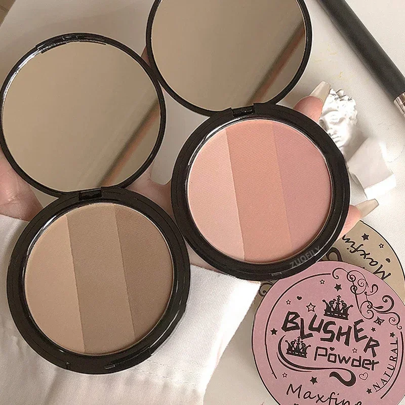 Heallor 3-Farben-Kontur erröten Palette matte Nase Schatten rosa Wange stereo skopisch fünf Sinne v-förmiges Gesicht Bronzer Text marker p