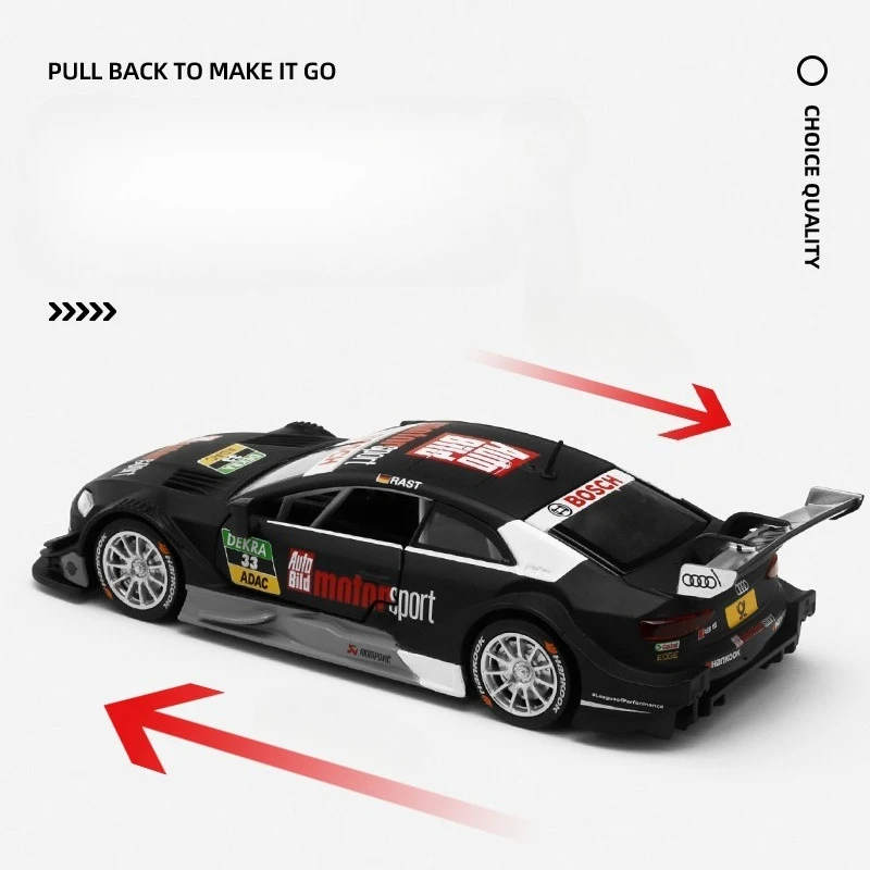 CCA Simulation 1/32 Audi RS5 DTM Rallye Auto Legierung Modell Zurückziehen Sound und Licht Diecast Spielzeug Auto Junge Geschenk Sammlung Miniatur