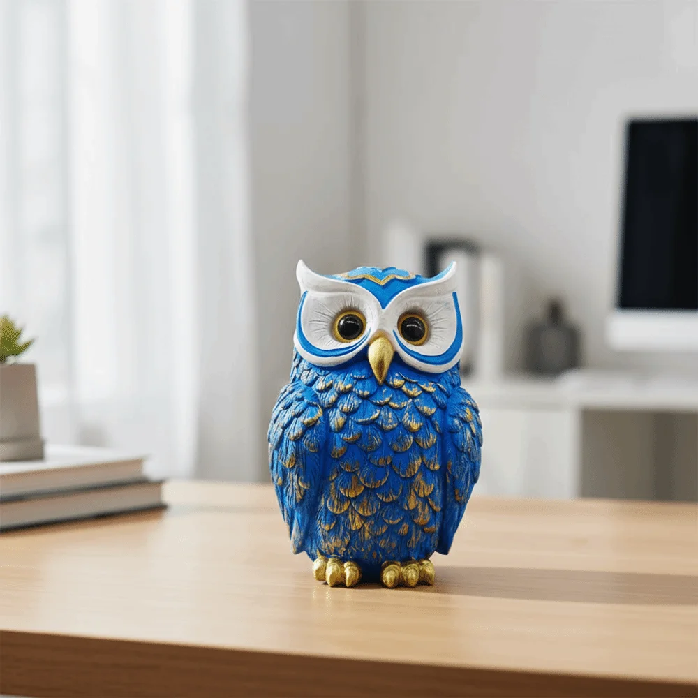 Entryway Decoration Cute Owl Statue Vintage Decorative Owl Figurine Resin Crafts Owl Sculpture Desk Decoration