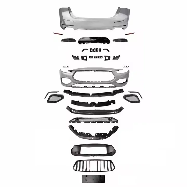 

For Mase-rati Ghib-li 2014-2021 Front Bumper and Grille Kit Car Body Parts Upgrade for GTS Models 2018 2019 2020 2021