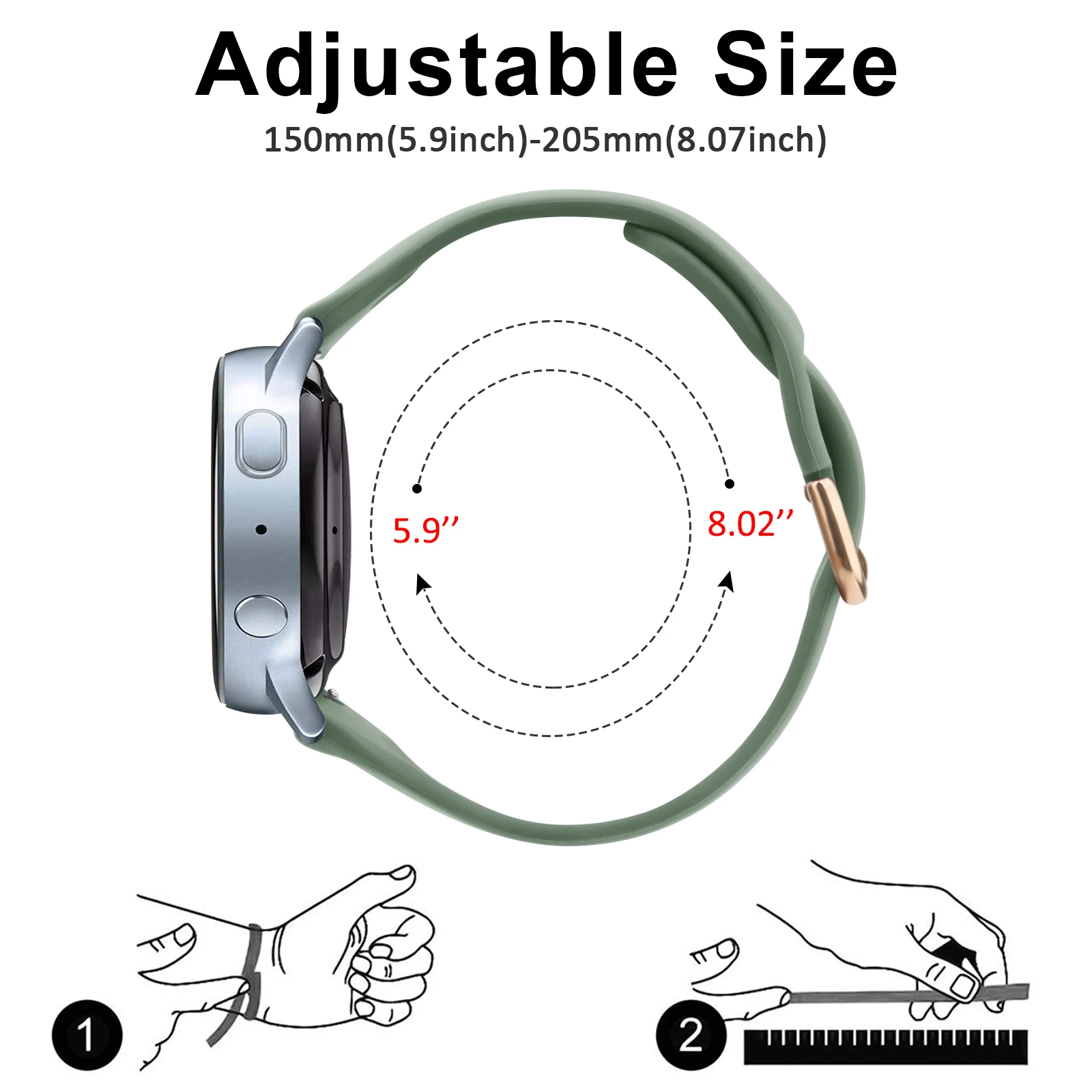 20mm Slim Silicone Strap For Samsung Galaxy Watch 6 5 40mm/44mm Classic 43mm/47mm Watchband For Huawei Watch GT2 /GT3 42mm