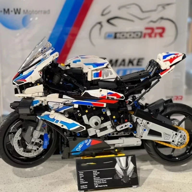 モーターサイクルモデル車両レンガおもちゃ,ビルディングブロック,技術スーパースピード,m 1000rr,42130と互換性,ギフト,1920個