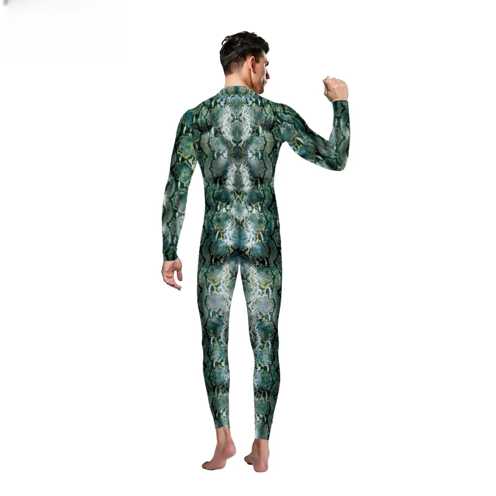 Halloween Vrouwen Slangenprint Jumpsuit Mannen Carnaval Purim Halloween Cosplay Kostuum 3D Afdrukken Sexy Zentai Pak Bodysuit Kleding