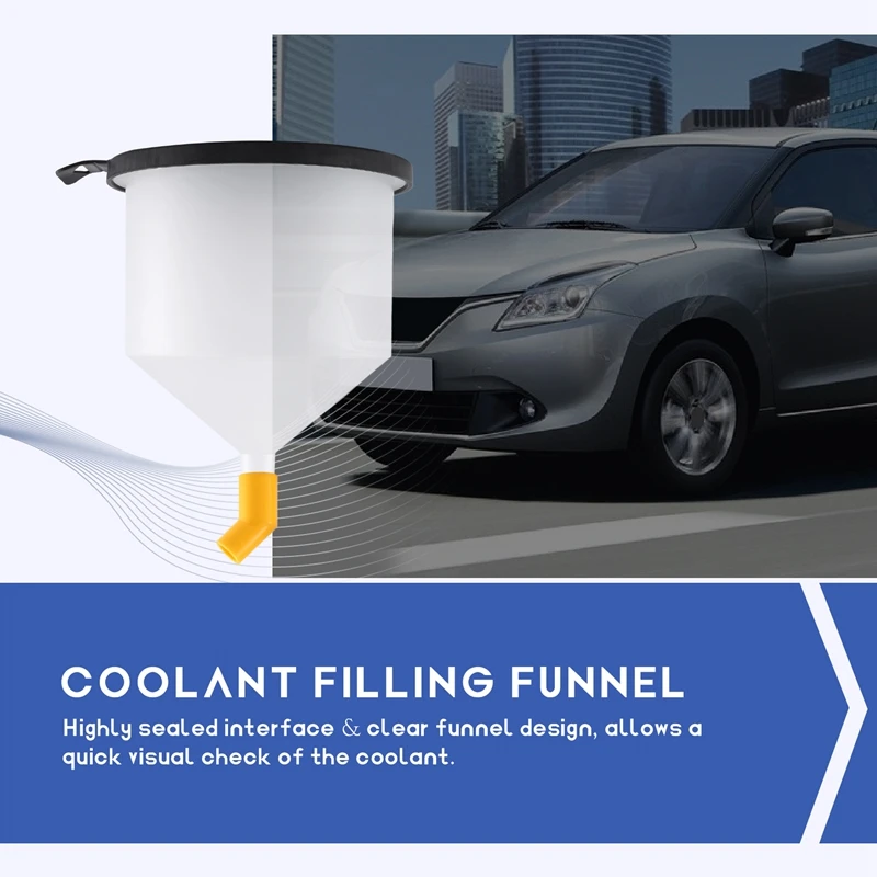 ●15PCS/Set Car Radiator Coolant Filling Funnel Kit Spill Proof Cooling System Tool Filling Funnel Spout Pour Oil Tool