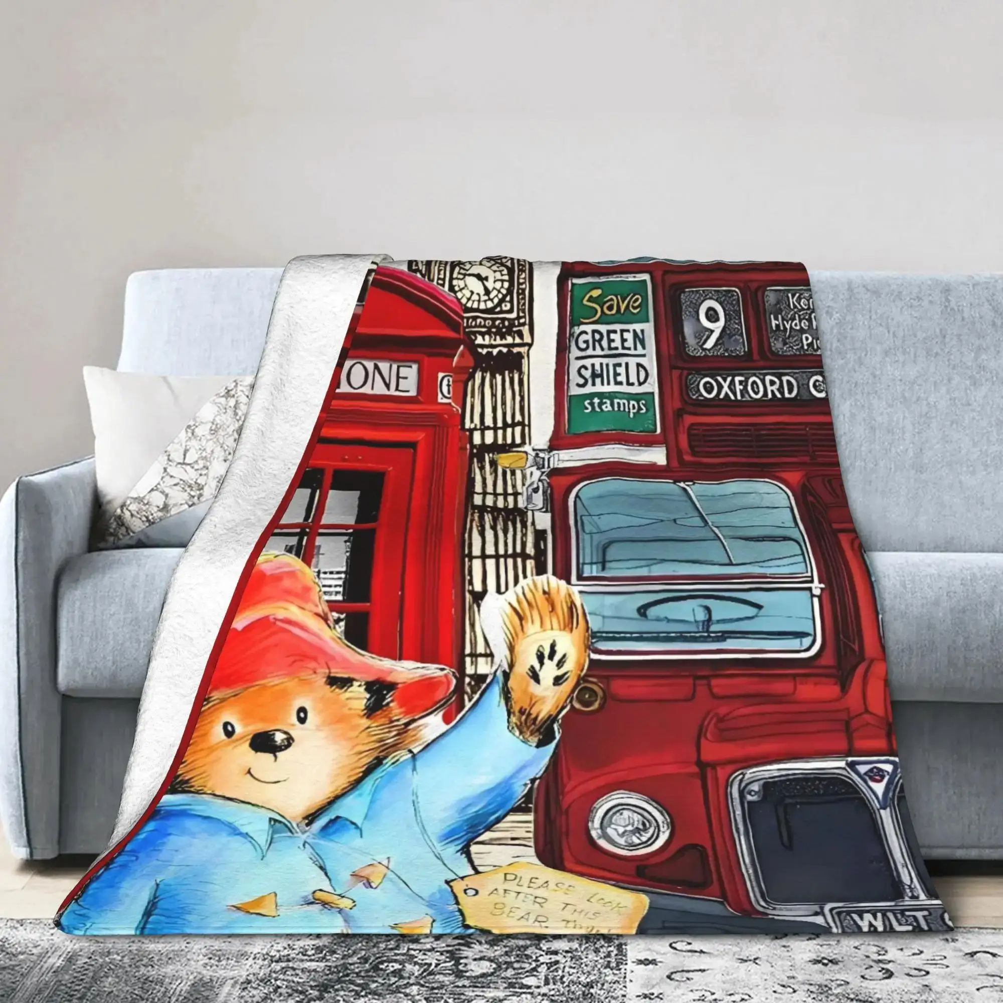 

Фланелевое одеяло с изображением медведя Паддингтона, мягкое и теплое, зимнее покрывало для детей, декор для дома, покрывало на кровать, чехол для дивана