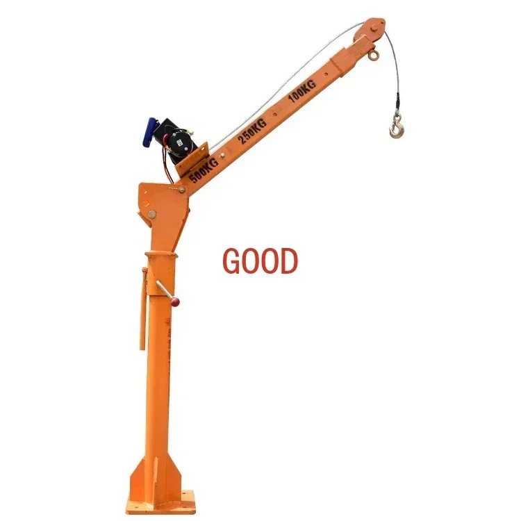 Mini Pickup Truck Crane 500kg 3000lb Electric Winch DC 12V, Portable for on-board use, Industrial and Household Use