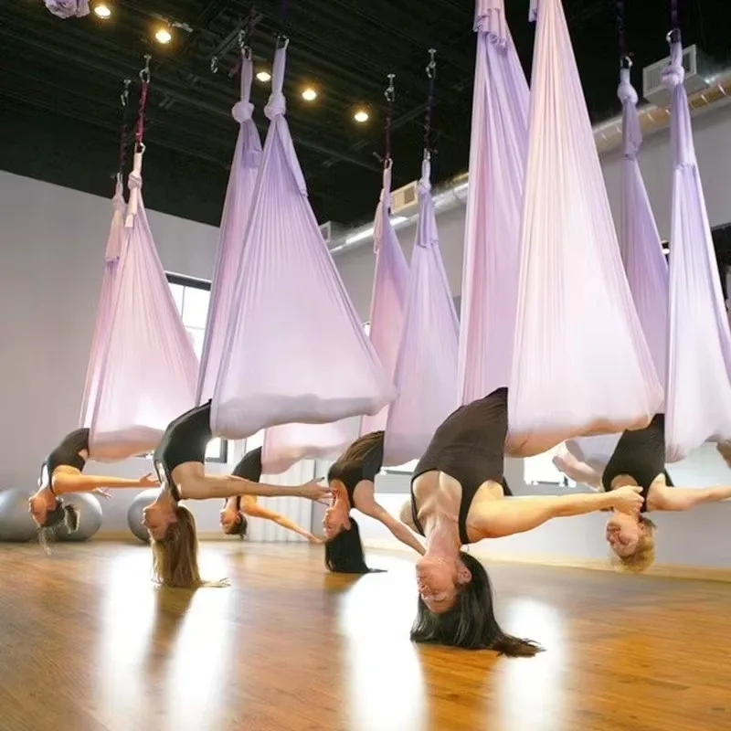 

Набор для йоги с аэротканью: гамак-качели для инверсии с удлинительными ремнями, оборудование для домашних тренировок, хит продаж