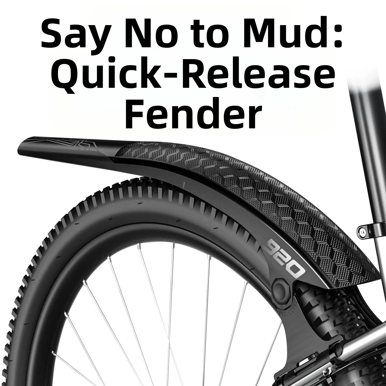 

Quick Release Mudguard for Mountain Bike Compatible with 26 27.5 29 Inch Bikes Extended Wide for Mud Protection
