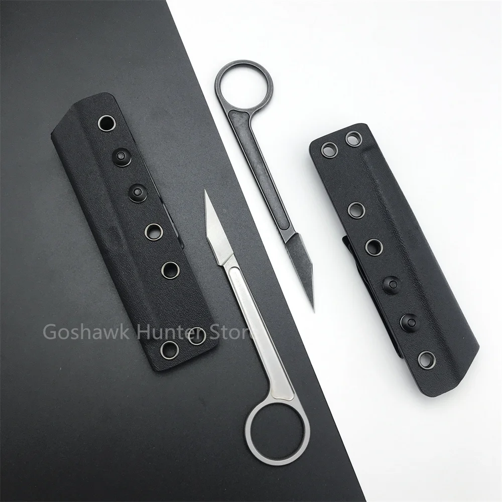 Imagem -02 - Mini Fixed Blade Neck Knife Outdoor Combate Pocket Knife com Kydex Bainha Caça Camping Cutter Tools Chaveiro Facas Edc