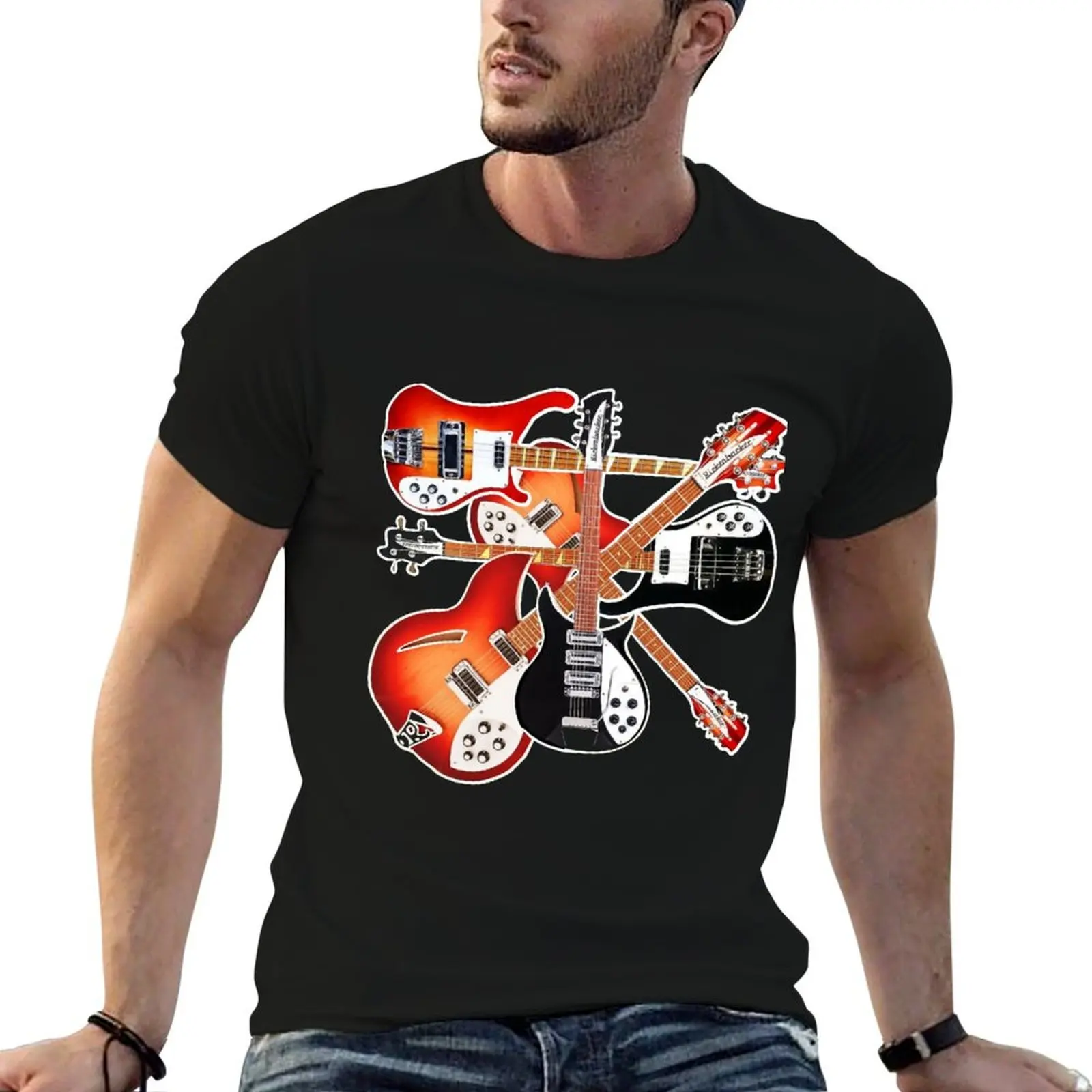 

Guitar art shirt anime abstract collage casual Rickenbacker t t man Celebration T-Shirt shirts oversize
