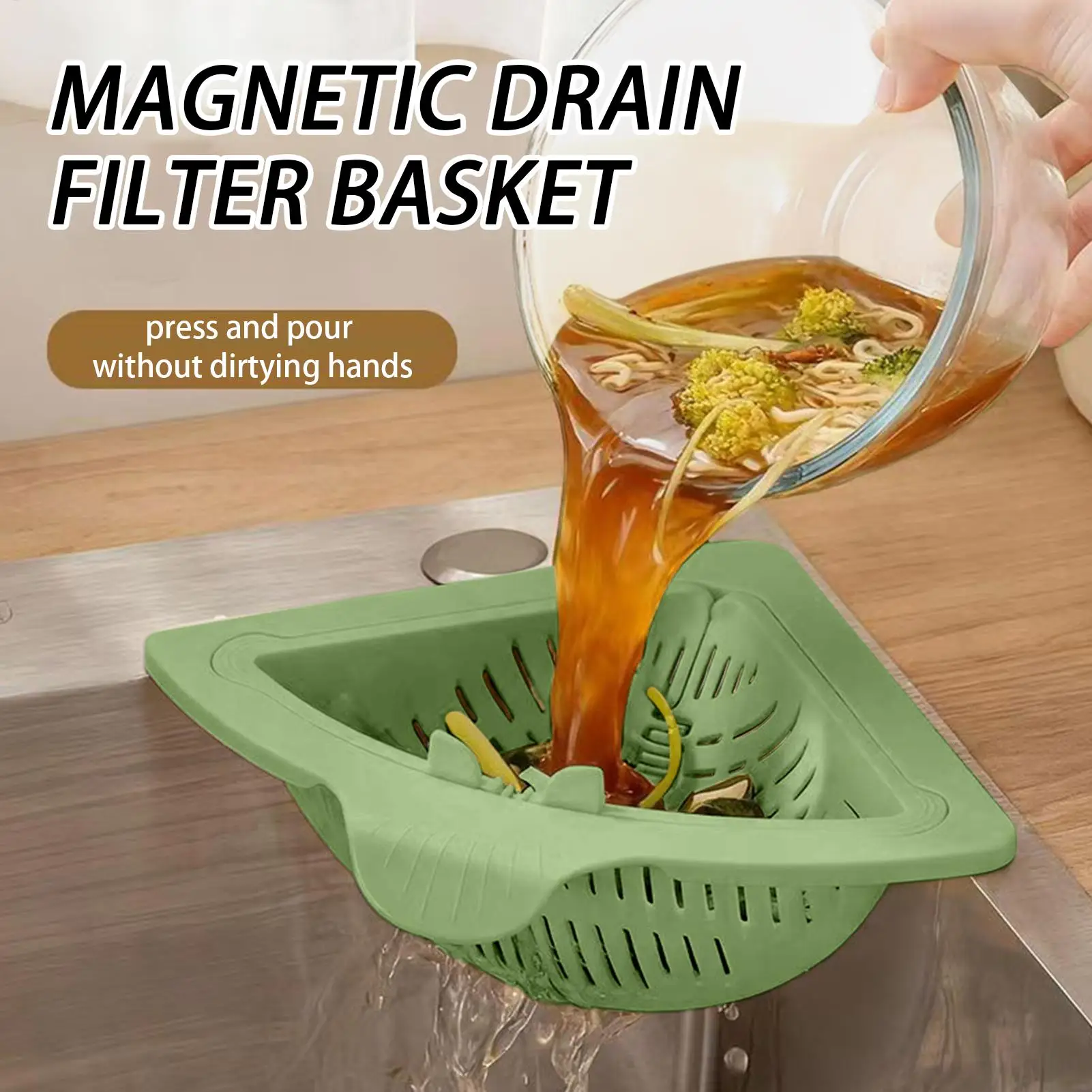 

Sink Food Catcher Corner Basket Magnetic Kitchen Storage Rack Sink Drain Strainer Basket Kitchen Cleaning Drain Baskets