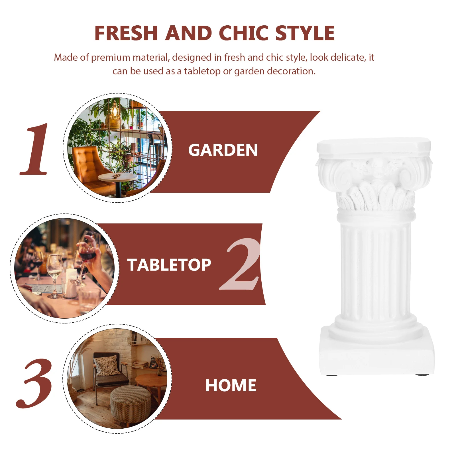 

1Pcs Roman Pillar Candleholder Chic Nordic Resin Home Decor Marble Pillar Accessory Festival