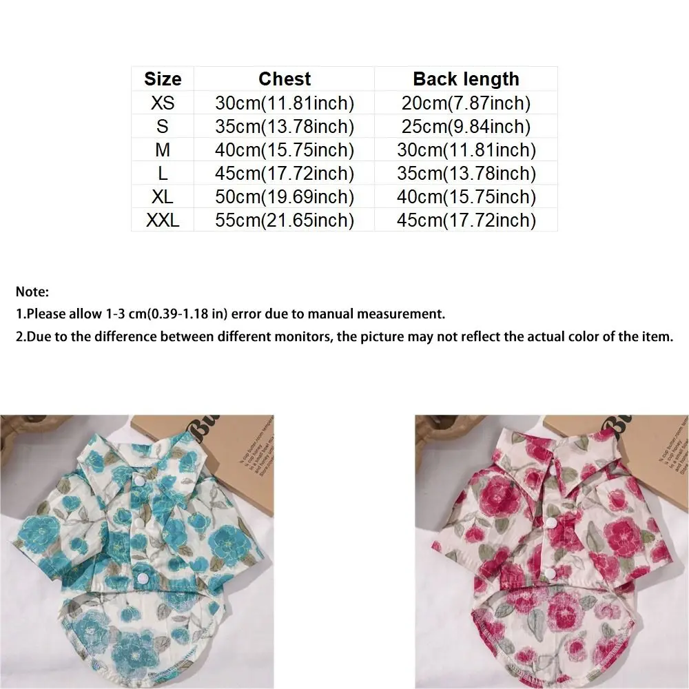 Flower Pattern Dog Shirt Breathable Thin Dog Cooling Vest Soft Fabric Collared Style Cat T-Shirts Outdoor Activities view 6