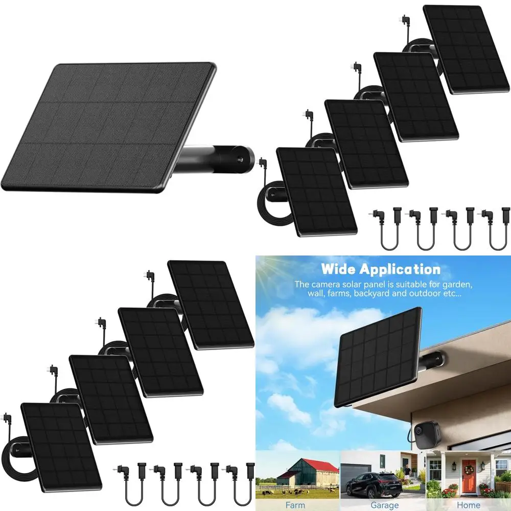 

4-Pack 6W Solar Panels Compatible with Blink Outdoor Cameras, High-Efficiency Monocrystalline Silicon, Weatherproof, 10ft Outdoo