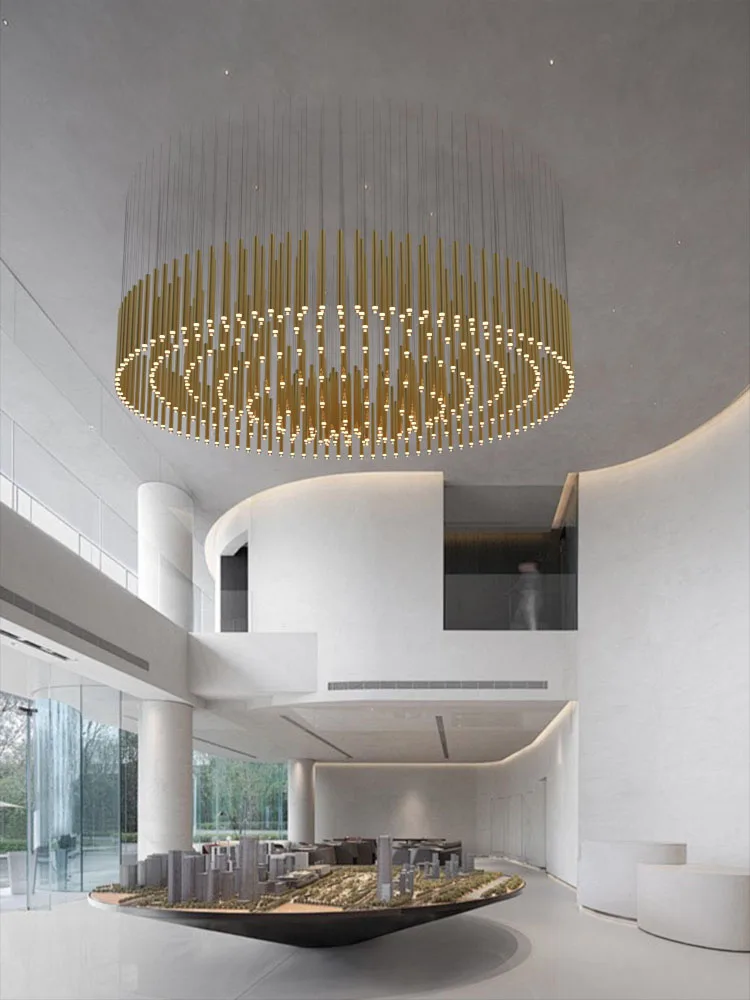 Modern Engineering Lighting Pendant Lights Hotel Restaurant Decoration Large Led Chandelier Customized Hotel Lobby Chandeliers