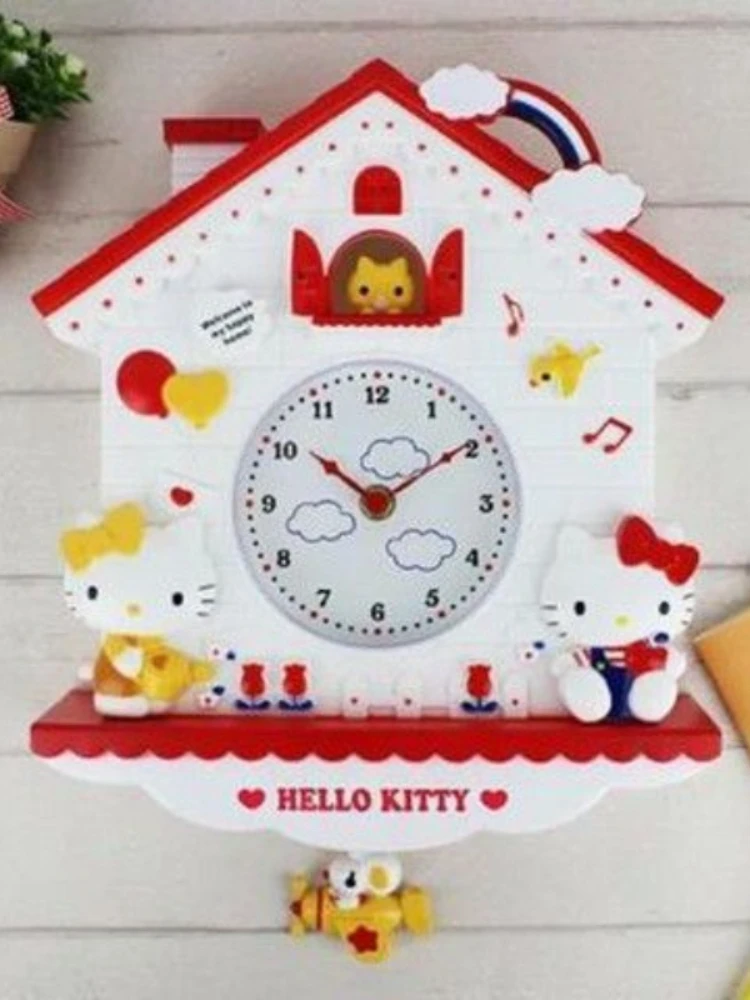 Sanrio Nowości Hello Kitty Kuromi My Melody Cinnamoroll Pompompurin Pochacco Zegar Dekoracja Pokoju Modny Trend Słodkie Kawaii Anime — 2