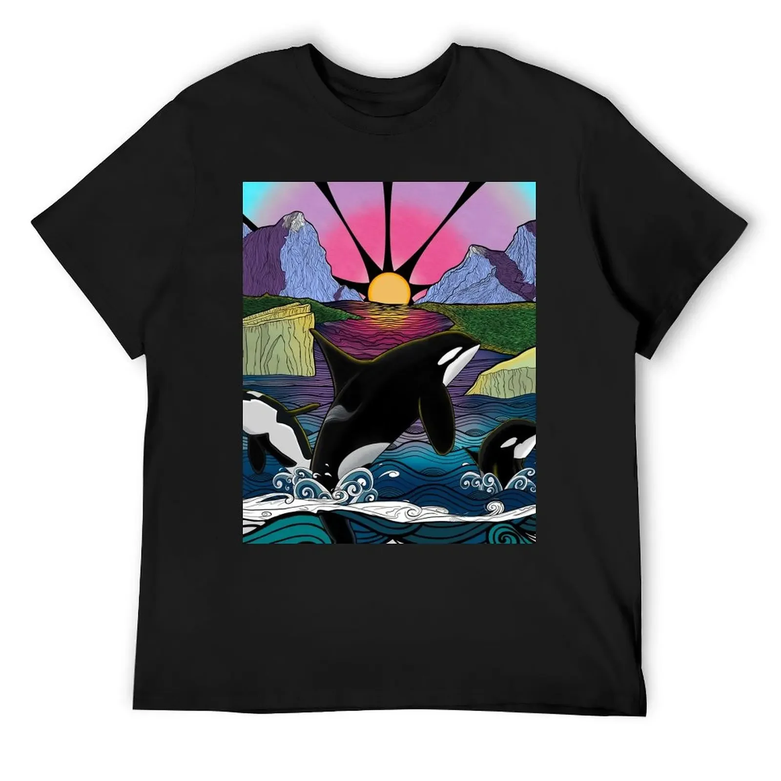 Orcas in Alaska T-Shirt quick drying vintage anime tshirt anime clothes slim fit t shirts for men