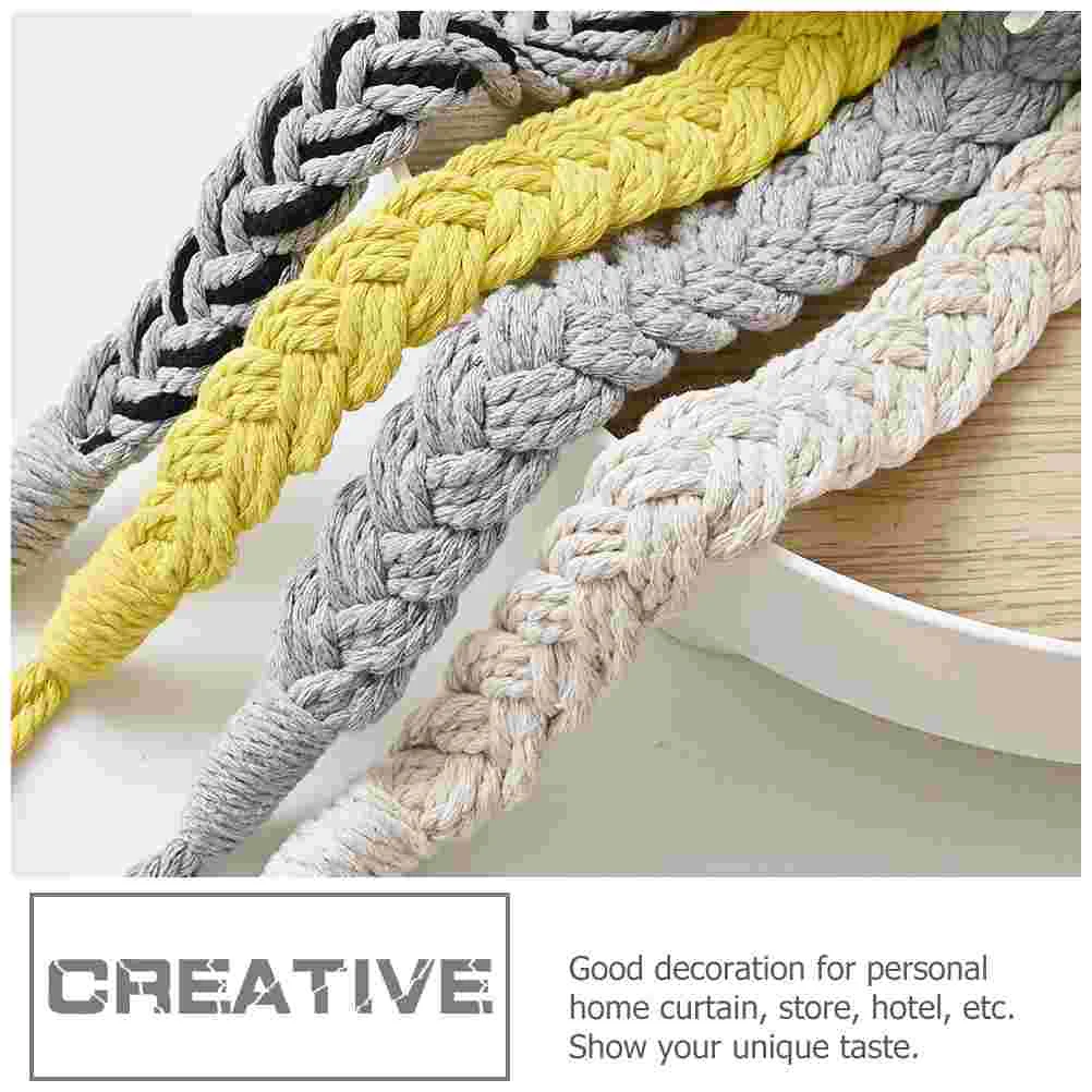 2 Pcs Boho Drapes Curtain Tie Tieback Home Accessories Decorate Holder Grey Outdoor Tiebacks Delicate Buckle