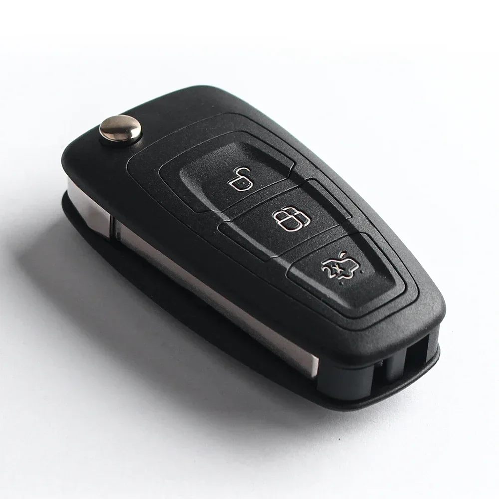 KEYYOU New 3 Buttons For Ford Focus Fiesta 2013 Fob Case with HU101/FO21 Blade Flip Folding Remote Key Shell Fob Case