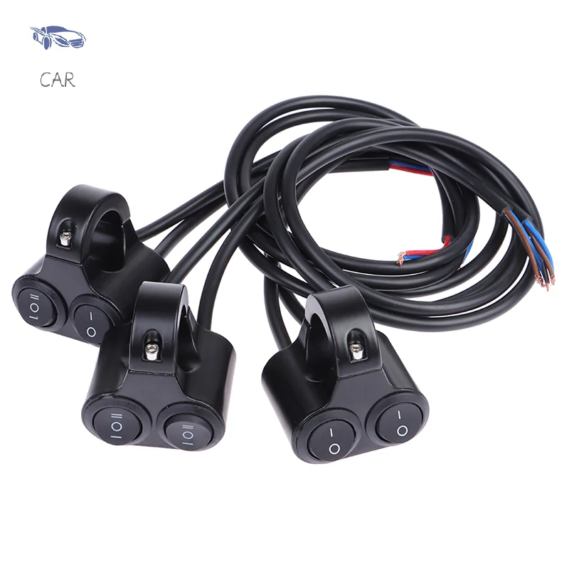 Aluminum Alloy 12V Motorcycle Handlebar Control Switch Dual Button Control Headlight Flasher Speaker Switch 2 Choice