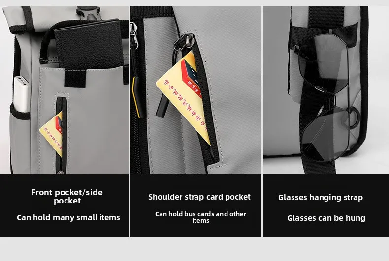 New Fashionable Men's Chest Bag, Outdoor Casual Crossbody Bag, Multi-layer Water Repellent, Large-capacity Single-shoulder Bag