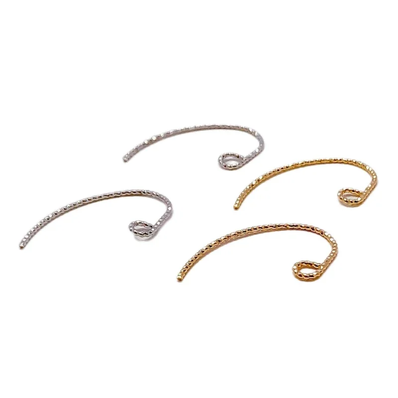 White K Gold Color Plated Earring Hooks Wire Ear Supplies for Jewelry Finding Accessories Diy Handmade Material Components 10pcs